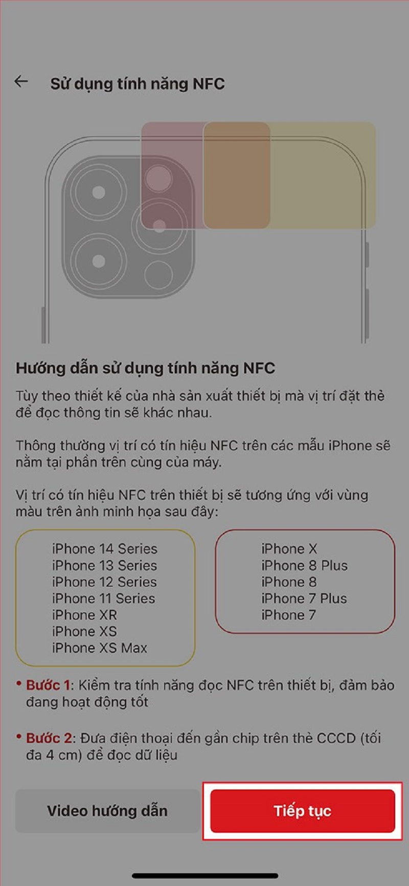 Hướng dẫn xác thực NFC bằng thẻ căn cước gắn chip.